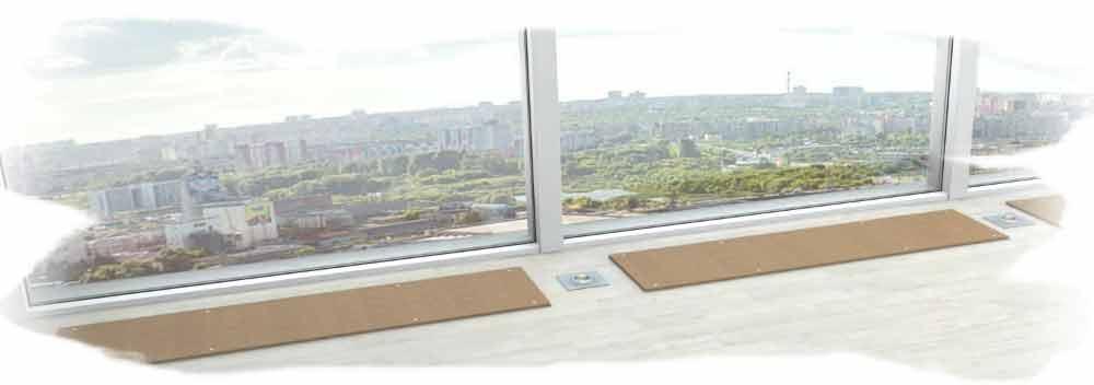 обігрів панорамних вікон вбудовані конвектори